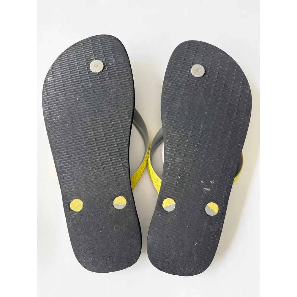 Havaianas Unisex Flip Flops Yellow/Black, size 39/40, Mens 8, Womens 9/10